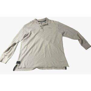Orvis Sweater Men's Size Medium Long Sleeve Collared Outdoor Cream